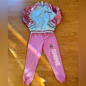 Pre Owned LOL Surprise Glitterati Pink and Silver Shine Tracksuit Small 6-6X